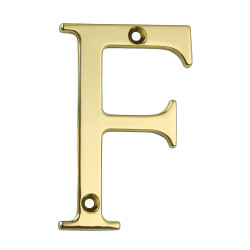 76mm Screw Fix Door Letter - F - Gold