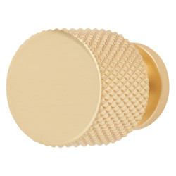 Hampstead Romsey Knurled Round Cabinet Knob - 19mm Diameter - Satin Brass