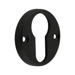 Burlington by Frelan Westbourne Knurled Escutcheon - 40mm Diameter - Euro - Black