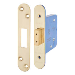Altro Architectural 5 Lever Deadlock - 78mm Case - 57mm Backset - Radius - PVD Brass