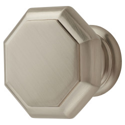 Altro Looe Octagonal Cabinet Knob - 37mm Diameter - Satin Nickel