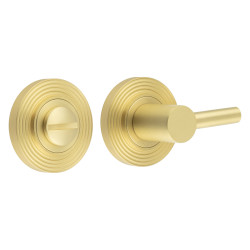 Burlington by Frelan Easy Turn & Release with Reeded Rose - 50mm Diameter - Satin Brass