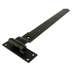 GateMate Heavy Duty Cranked Hook & Band Gate Hinge on Plate - 900 x 200mm - Black Galvanised - Pair