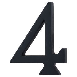 Heritage Brass 76mm Concealed Screw Fix Door Numeral - 4 - Matt Black