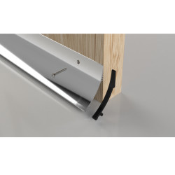 Stormguard SRD 63 Rain Deflector - 1000mm Length - Inward/Outward Opening Doors - Polished Silver