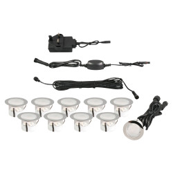 Forum Zink Baru 0.5W Smart 45mm LED Decking Lights - IP67 - RGBW - Stainless Steel - Pack of 10