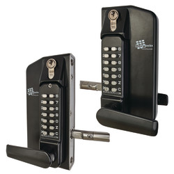 Borg BL3430 External Marine Grade ECP Push Button Gate B to B Code Lock with Key Override - Black