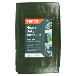 TIMCO Heavy Duty Tarpaulin - 5m x 4m - Green