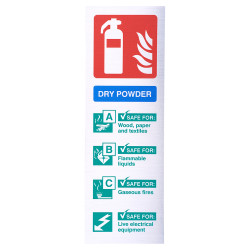 Altro Dry Powder Extinguisher Sign - 100 x 300mm - Metallic Rigid Plastic