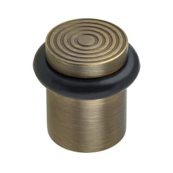 Burlington by Frelan Reeded Floor Door Stop - 40 x 38mm - Antique Brass