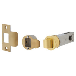 Altro Quick Latch Passage Tubular Latch - 71mm Case - 57mm Backset - Round - Satin Brass