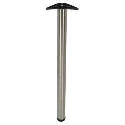 Rothley Round Adjustable Worktop Support Breakfast Bar Table Leg - 60 x 870mm - Brushed Stainless