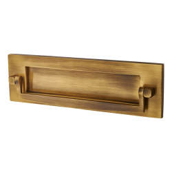 Heritage Brass by M Marcus Postal Letter Plate Door Knocker - 254 x 79mm - Antique Brass