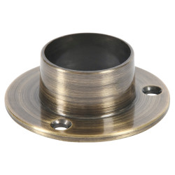 Rothley 25mm Wardrobe Hanging Rail End Socket - Antique Brass