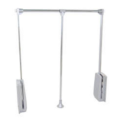 Emuca Pull Down Wardrobe Rail Lift - 830-1150mm - Max Weight 12kg - Chrome