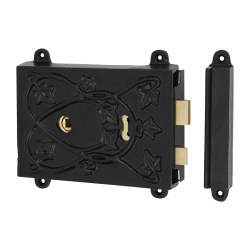 Elan Cast Lock with Keep - 158 x 142mm - Antique Black Iron