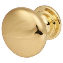 Touchpoint Domed Round Cabinet Knob - 28mm Diameter - Polished Brass