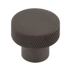 Hoxton by Frelan Wenlock Knurled Round Cabinet Knob - 30mm Diameter - Dark Bronze