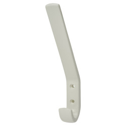 Hoppe AR617A Nylon Single Hat & Coat Hook Face Fix - 164 x 20 x 35mm - Diamond White