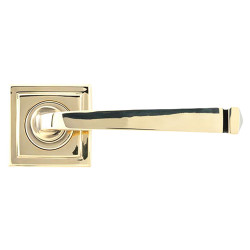 From The Anvil Aged Brass Door Handles on Square Rose - Avon Range