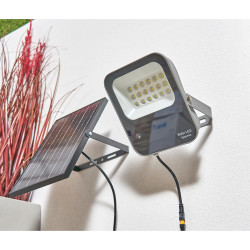 Forum Zink Denby 100W LED Security Floodlight with Solar Panel - IP65 - 6500K Daylight - Grey