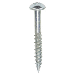 TIMCO Twin Threaded Pozi Round Head Wood Screws - 10 x 1 1/2" - Zinc Plated - Pack of 200