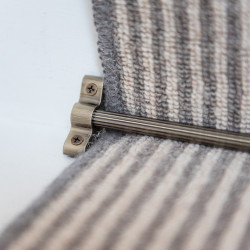 Altro Lines Stair Rod with Plain Finials - 900mm Length - Antique Brass