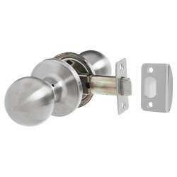 Touchpoint Satin Stainless Steel Bala Hotel Passage Mortice Door Knobset - 65mm Rose Diameter