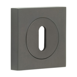 Burlington BUR60 by Frelan Square Escutcheon on Plain Rose - 52 x 52mm - Keyhole - Dark Bronze