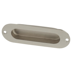 Altro Oval Flush Cabinet Pull Handle - 120 x 40mm - Satin Stainless Steel