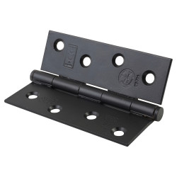 Plain Steel Grade 7 Butt Fire Door Hinge - 100 x 70 x 2mm - Matt Black - Pair