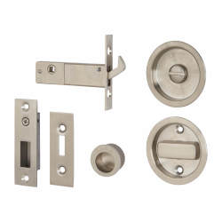 Klug Round Flush Privacy Set with Bolt - Stainless Steel Grade 304 - Satin Stainless Steel