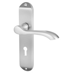 Touchpoint Satin Chrome Scroll Keyhole Lock Door Handles - Ancona Range - 180 x 39mm