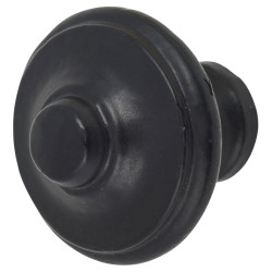 Olde Forge Button Round Cabinet Knob - 35mm Diameter - Black Iron