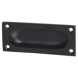 Olde Forge Rectangular Flush Cabinet Pull Handle - 90 x 40mm - Black Iron