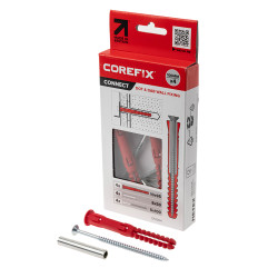 Corefix Connect 100 - Dot and Dab or Drylined Wall Fixing Solution - Red - Pack of 4