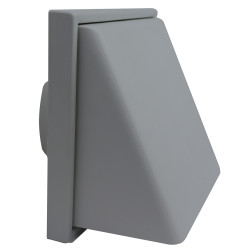 Manrose Plastic Cowled Wall Grille with Backdraft Damper - 4"/100mm - Grey