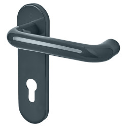 Hoppe AR600/23 Anthracite Grey Nylon Steel Core Euro Lock Door Handles - 72mm c/c - Paris Range