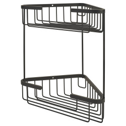 Altro Small Corner Shower Basket - Two Tier - 285 x 255 x 195mm - Matt Black
