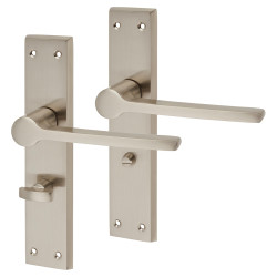 Altro Satin Nickel Bathroom Door Handles - Farley Range - 200 x 42mm