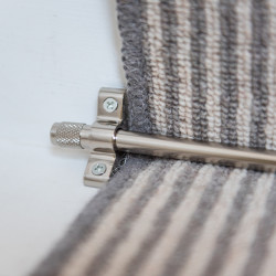 Altro Stair Rod with Knurled Finials - 900mm Length - Polished Nickel