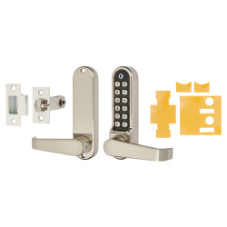 Borg BL5401 Easicode Pro Code Push Button Code Lock and Latch with Intumescent - Stainless Steel