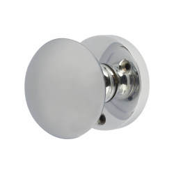 Altro Polished Chrome Solid Brass Round Mortice Door Knob - 58mm Rose Diameter