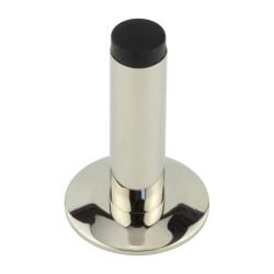 Burlington by Frelan Plain Door Stop on Chamfered Rose - 76mm Projection - Polished Nickel
