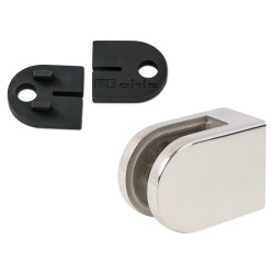 Bohle D Shaped Balustrade Clamps & Inserts - 10mm Glass - 63mm x 45mm - 316 Pol Stainless - Pk of 4