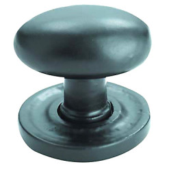 Olde Forge Oval Cabinet Knob - 37 x 35mm - Antique Black Iron