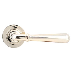 From The Anvil Polished Nickel Door Handles on Round Screw On Rose - Newbury Range