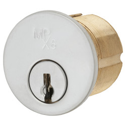 Eurospec 1 Star 6 Pin Threaded Rim Cylinder - Satin Chrome - Keyed to Differ