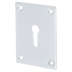 Jumbo Repair Escutcheon - 65.5 x 47.6mm - Keyhole - Polished Chrome