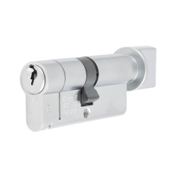 Eurospec 1 Star 6 Pin 70mm Euro Thumbturn Cylinder - 35 + 35mm - Satin Chrome - Keyed to Differ